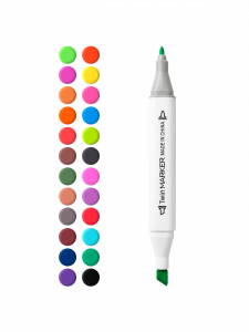 Набор акриловых двухсторонних маркеров для скетчинга 24 шт Орбита OT-OCL04